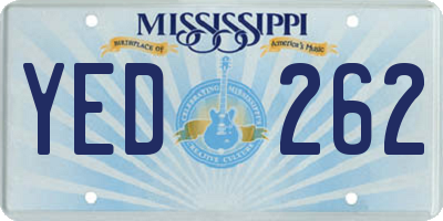 MS license plate YED262