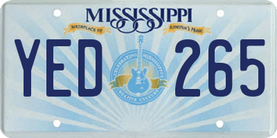 MS license plate YED265