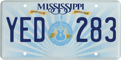 MS license plate YED283