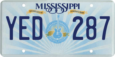 MS license plate YED287