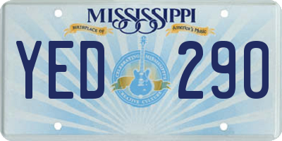 MS license plate YED290