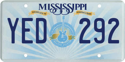 MS license plate YED292
