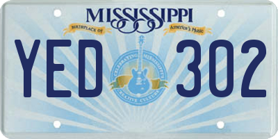 MS license plate YED302