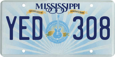 MS license plate YED308