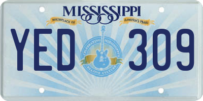 MS license plate YED309
