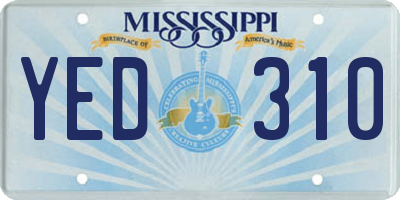 MS license plate YED310