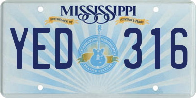 MS license plate YED316
