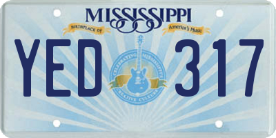 MS license plate YED317