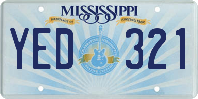 MS license plate YED321