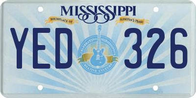 MS license plate YED326