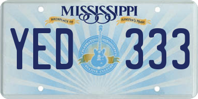 MS license plate YED333