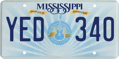 MS license plate YED340