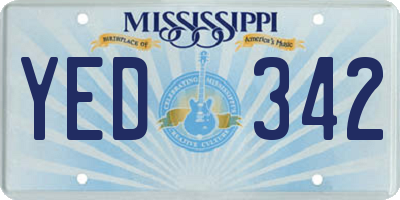 MS license plate YED342