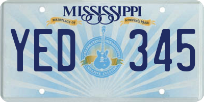 MS license plate YED345