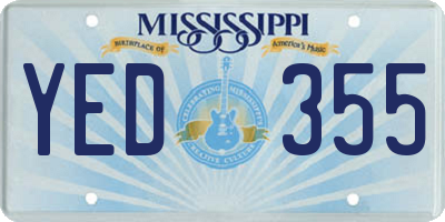 MS license plate YED355