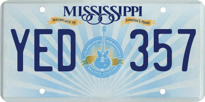 MS license plate YED357
