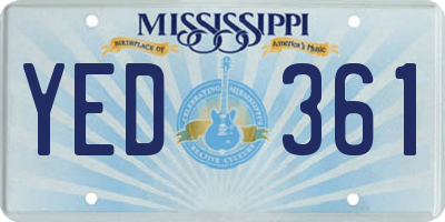 MS license plate YED361