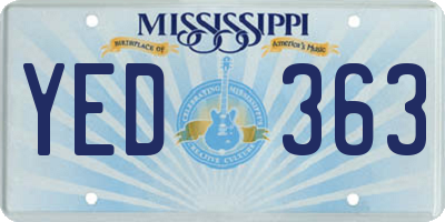 MS license plate YED363