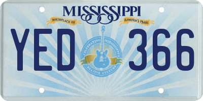 MS license plate YED366
