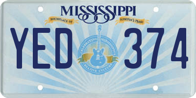 MS license plate YED374