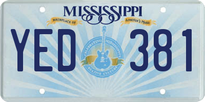 MS license plate YED381