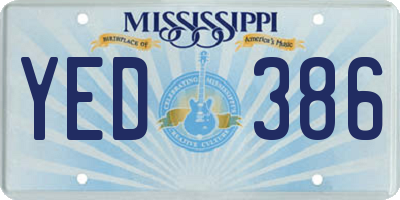 MS license plate YED386