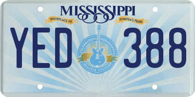 MS license plate YED388