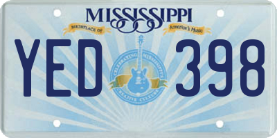 MS license plate YED398