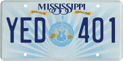 MS license plate YED401