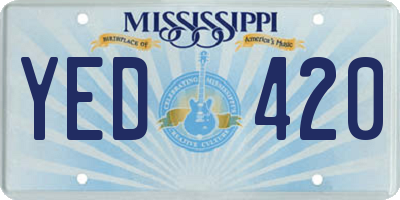 MS license plate YED420