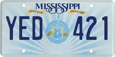 MS license plate YED421