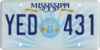 MS license plate YED431