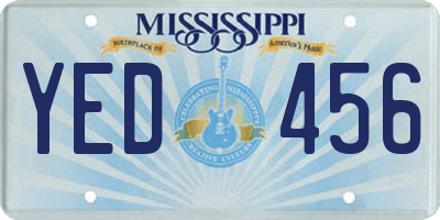 MS license plate YED456
