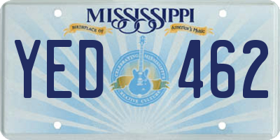 MS license plate YED462