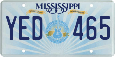MS license plate YED465