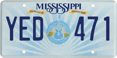 MS license plate YED471