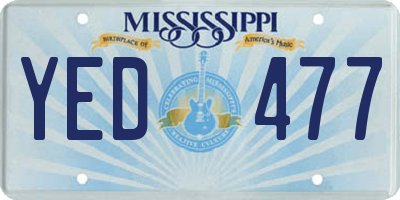 MS license plate YED477