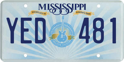 MS license plate YED481