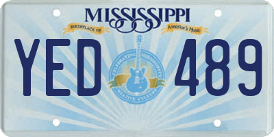 MS license plate YED489