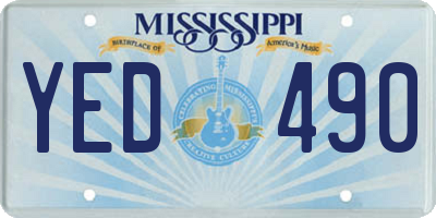 MS license plate YED490
