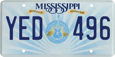 MS license plate YED496