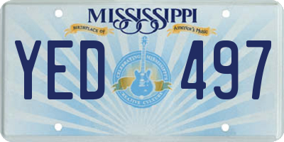 MS license plate YED497
