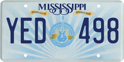 MS license plate YED498