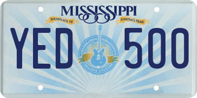 MS license plate YED500