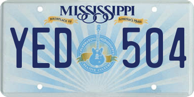 MS license plate YED504