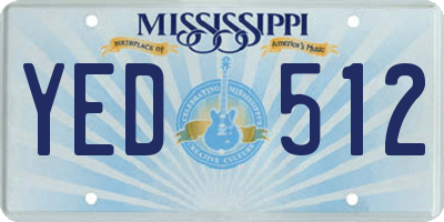 MS license plate YED512