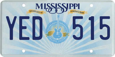 MS license plate YED515