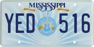 MS license plate YED516