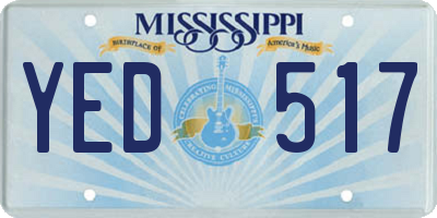 MS license plate YED517