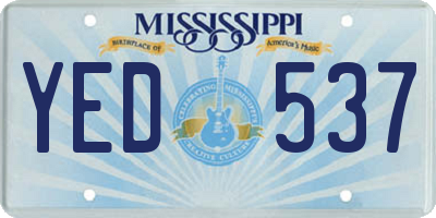 MS license plate YED537